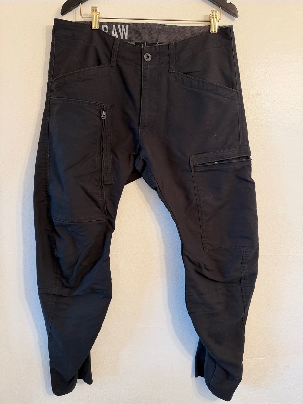 G-Star Slim Black Cargo Trousers with Zip Pockets